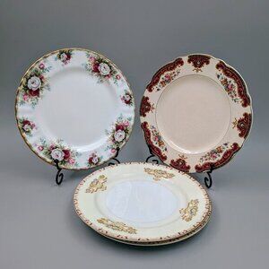 Pretty Bundle of 4 Vintage Shabby Chic | Cottagecore Floral 8" Porcelain Plates